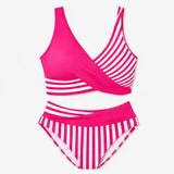 Bikini croisé rayé
