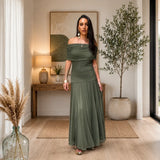 Asymmetrical maxi dress
